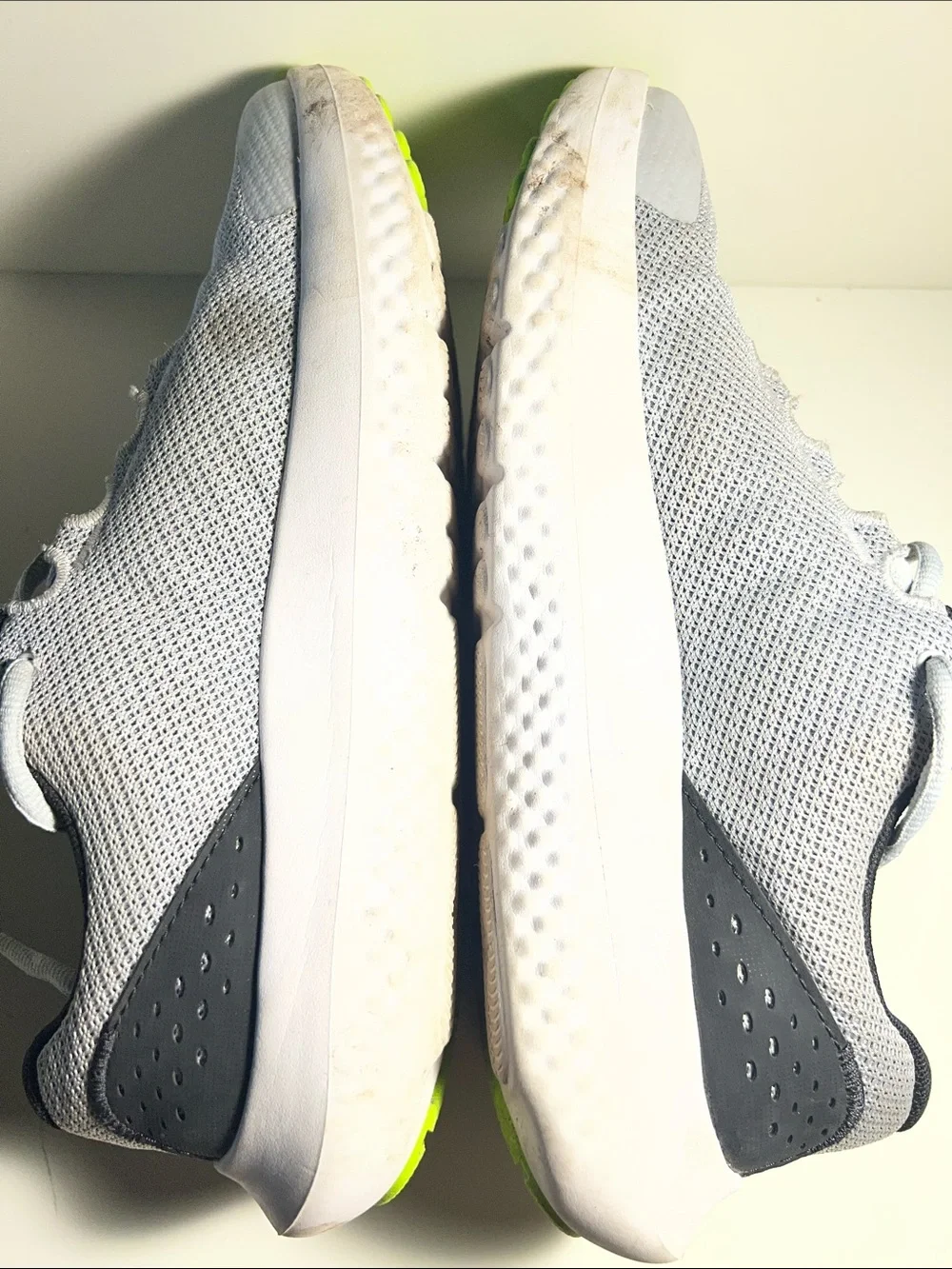 Under Armour Big Boys Gray & Neon Green Athletic Sneakers